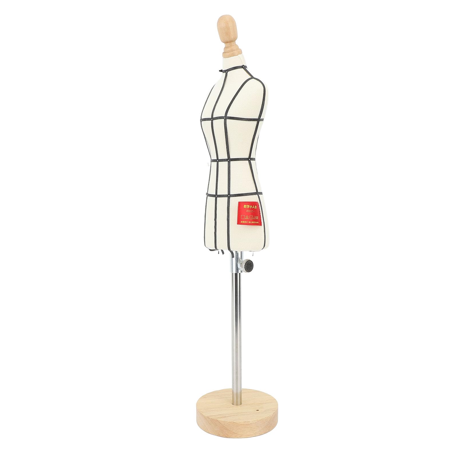 Haofy Miniaturowa Forma Sukienki ze Stojakiem z drewnianą podstawą do Szycia Manekina do Ekspozycji Odzieży Pokazu Krawiectwa i Nauczania Umiejętności Cięcia (Rozmiar 1/2)