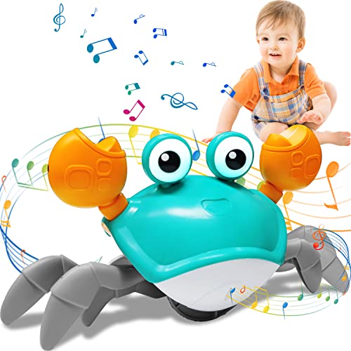 Image of CPSYUB Crawling Walking Crab Baby Toy, Tummy Time Toy, Uncatchable Crab Toy with Music & LED Light, Sensory Interactive Toy, Easter Basket Stuffers Birthday Gifts for 3+ Years Girls Boys Toddlers