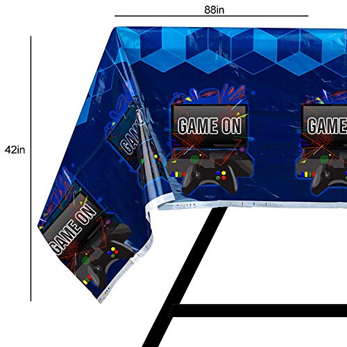 103 Piece Video Gaming Party Supplies Set Including Banner, Plates, Cups, Napkins, Tablecloth, X-Large Joy Stick Controller Balloon - Serves 25 #TOP4