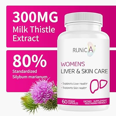 300 Milk Thistle 300mg Extract with Turmeric, Niacinamide & L-Glutathione, Liver Support Cleanse, Detox & Repair Supplement, Antioxidant Support for Women (60-Day Value Pack)