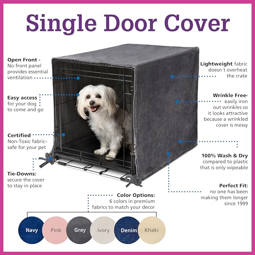Pet Dreams 3-Piece Set Includes Dog Crate Cover, Dog Mat & Bumper Pad- Washable Kennel Bedding fits iCrate Cages 24, 30, 36, 42 Inch (Khaki, Medium, 30") - Image 6
