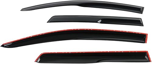 Miniatura 3 de IKON MOTORSPORTS - Visera de ventana compatible con Chevy Aveo5 2007-2011, humo acrílico teñido y semitransparente, protector de sombra de lluvia,