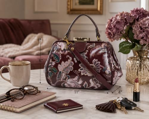 Image of Patricia Nash Gracchi Satchel Leather Handbag Purse