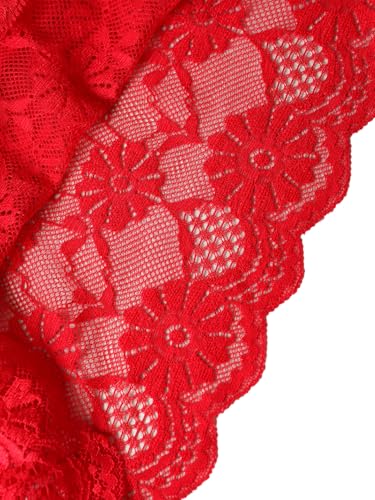 Image of Lilosy Sexy Sheer Floral Lace Pajamas Lingerie Set High Waist Sleepwear Bra and Panty 2 Piece Nightwear