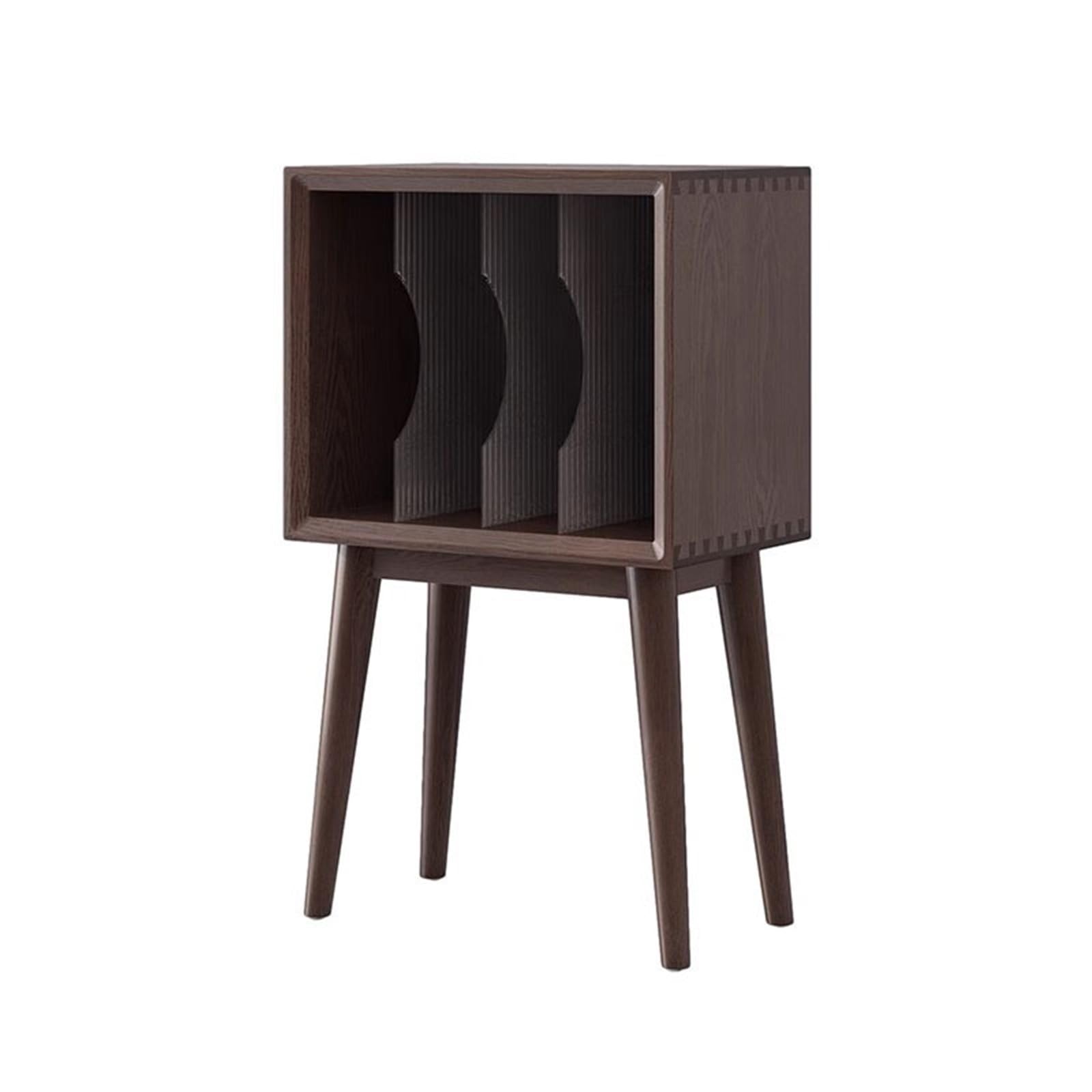 Hhaoran-9868 CD Holder Home Wooden Vinyl Record Storage Cabinet with Legs Display Rack for Albums Books Magazines CD/DVD Rack