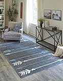 Unique Loom Autumn Collection Area Rug - Arrow (5' 3" x 8' Rectangle, Navy Blue/ Gray)