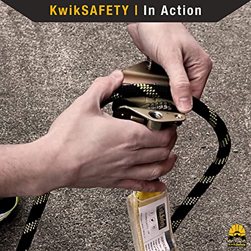 Kwiksafety KS7710-BRAID-25FT Charlotte, Nc - Tsunami [Premium Braided Rope] Vertical Lifeline Ansi Osha Rope Grab Snap Hook Shock Absorber Fall Protection Line Kit Restraint System Roofing Safety Equipment / 25 Ft. thumb #7