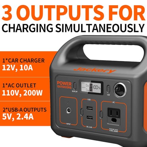 Image of Jackery Portable Power Station Explorer 290, 290Wh Backup Lithium Battery, 110V /200W Pure Sine Wave AC Outlet, Solar Generator (Solar Panel Not Included) for Outdoors Camping Travel Hunting Blackout
