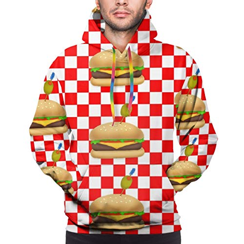 Preisvergleich Produktbild ruziniujidiangongsi Custom Mens Hoodie Sweatshirt Pullover Gourmet Cheeseburger On