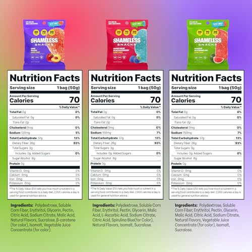 Shameless Low Carb Keto Gummy Bundle - Blue Raspberry, Watermelon and OMG Peach Gluten Free Candy image 5