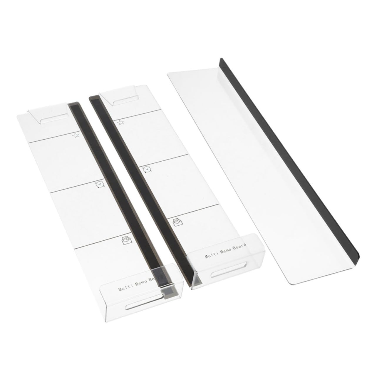 Housoutil 3Pcs Acrylic Monitor Memo Board Horizontal and Side Note Holder for Desk Multifunctional Office Memo Board with Firm Adhesive for Home and Workspace Organization