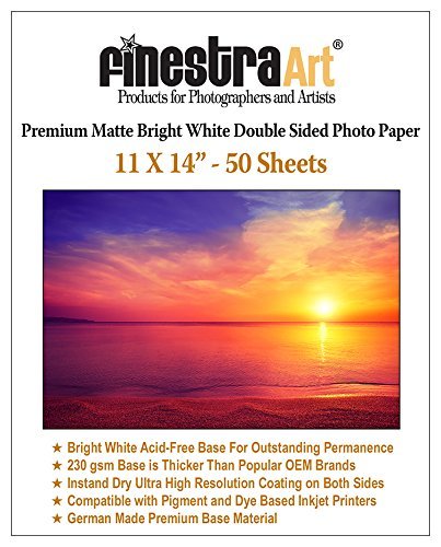 27,9 x 35,6 cm 50 Blatt PREMIUM MATT Bright Weiß Inkjet DS Fotopapier 230 gsm...