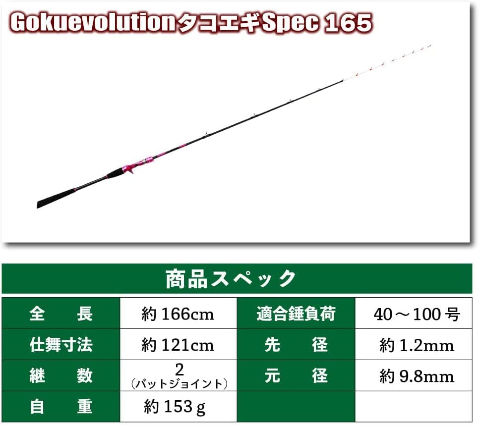 新品　タコエギロッド　165H MAX100号　船竿 Amazon | 船竿 タコエギロッド RIZAS TAKOEGI 165H MAX100号