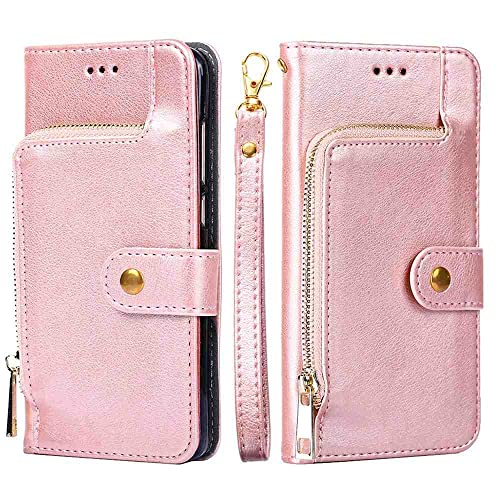 Fansipro Étui portefeuille à fermeture éclair pour Huawei Shot X, cuir synthétique de qualité supérieure pour Shot X, 3 emplacements pour cartes, 1 fente...