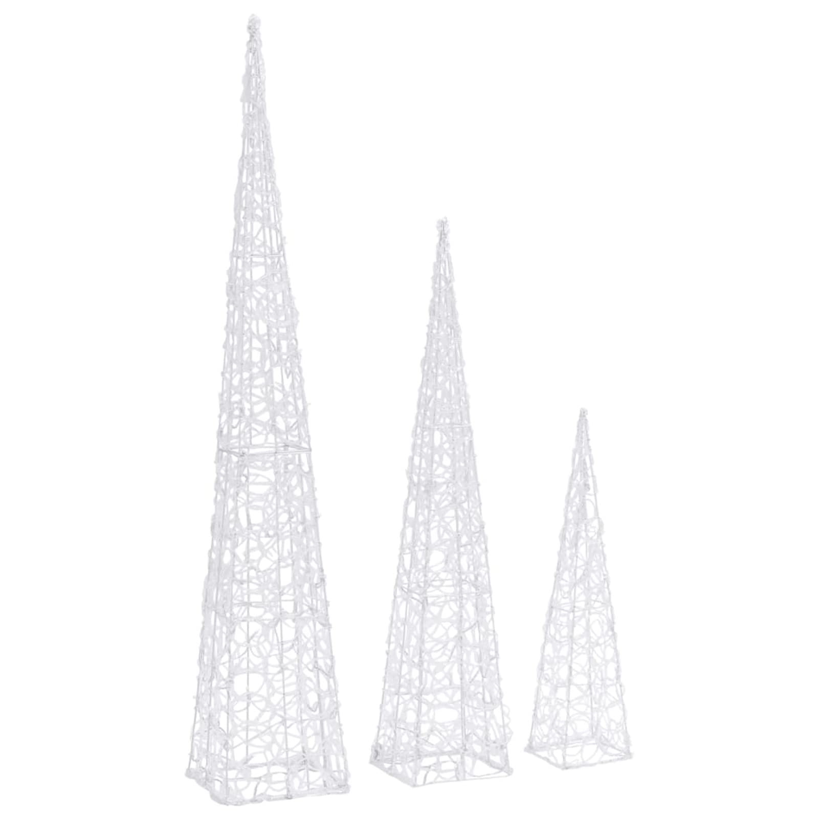 Cono de luzdecorativo acrílico Blanco frío 60/90/120 cm, LAPOOH Luces Fiesta, Luces Arbol Navidad Exterior, Navidad Decoración, Luces De Navidad - 328972