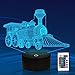 Tren 3D Regalos Lámpara,Attivolife Espejismo Holograma Noche Luz con Temporizador Control remoto 16 colores,Niños Habitación Decoración Navidad Regalo por Tren Modelo Coleccionista Niña Chico Hombres