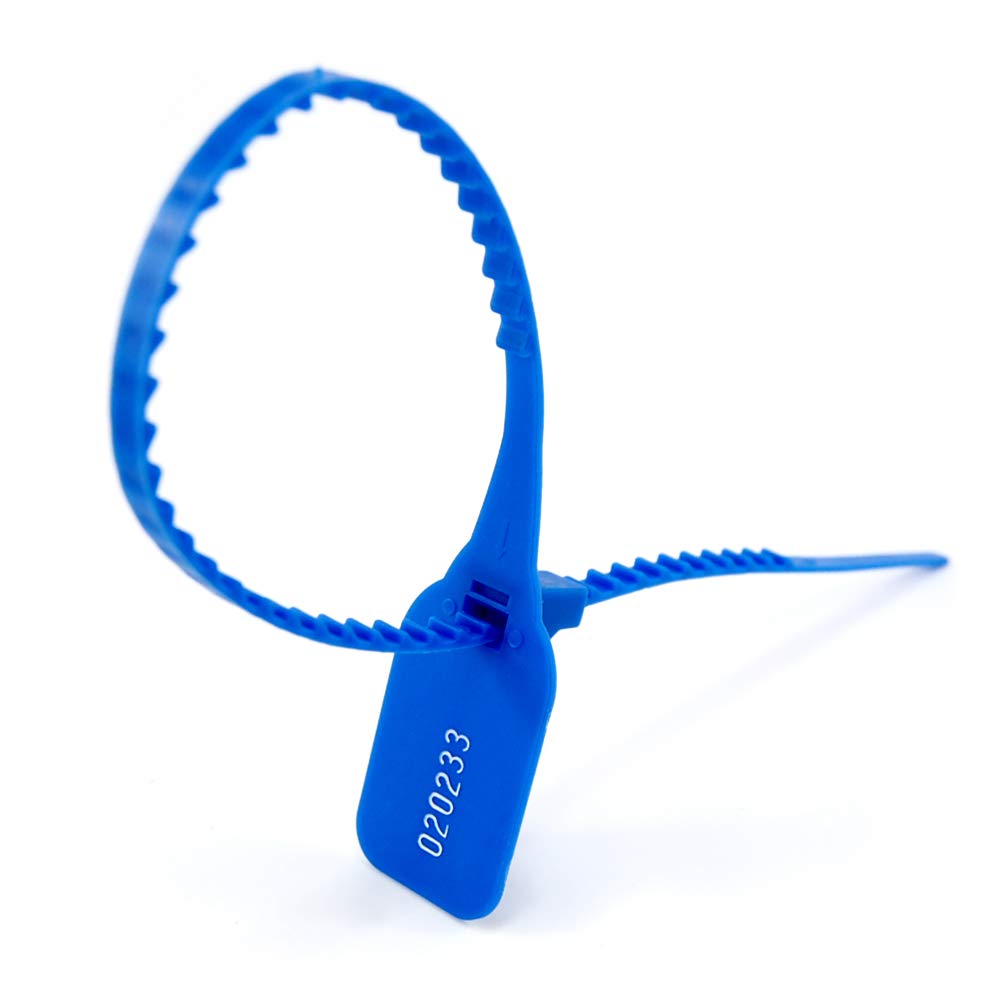 Kabelbinder, Sicherheitsetikett, nummerierte Zugbinder, sichere manipulationssichere Siegel (1000 Stück x blau)