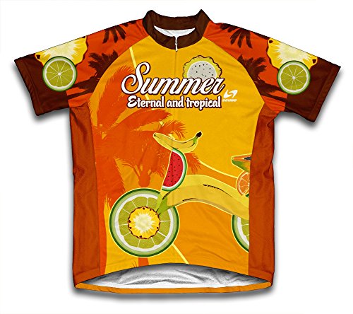 ScudoPro Tropical Summer Short Sleeve Cycling Jersey for Men - Size 2XL Orange