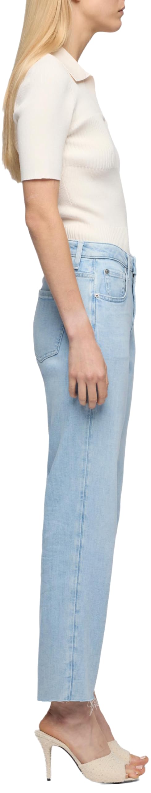 7 For All Mankind - Calie Straight Ankle Dewdrop with Raw Cut, Jeans Donna