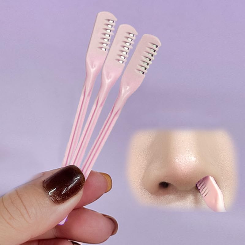 3PCS Nose Hair Trimmer Professional Painless Ear and Facial Hair Trimmer Manual Nose Hair Cutter Comb Tooth Shaving