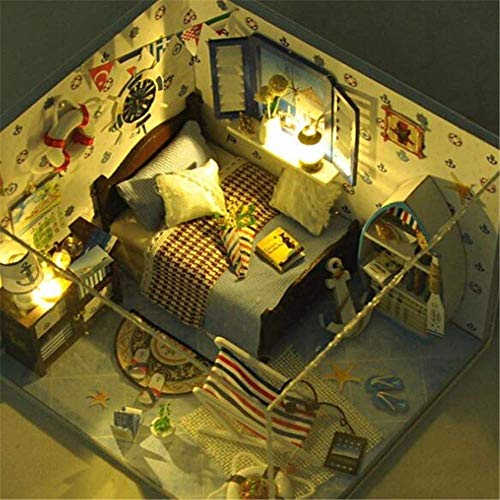 3D-Puzzles DIY Zusammenbau Hawaii Villa Haus Holzhäuser Puppenhaus Miniatur Mit Möbeln Led Leuchten Kreatives… – Bild 4