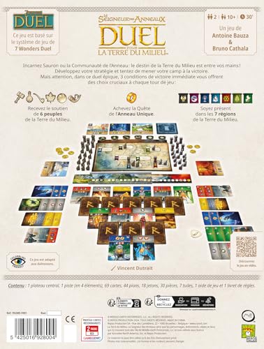 Repos Production ASMODEE Lord of the Rings Duel for Middle-earth Strategic Board Game for 2 Players Created by Antoine Bauza and Bruno Cathala Ages 10+ - Image 3
