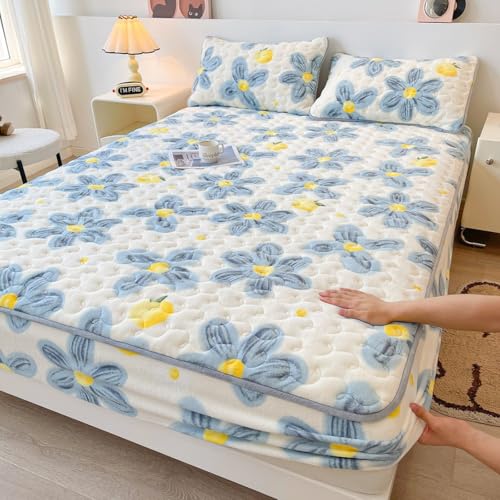 Drap-housse velours de lait épais thermorégulateur et protecteur de matelas