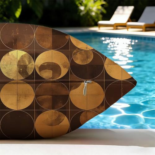 Taie d'oreiller extérieure imperméable 40x40 géométrique rétro P-3112 - 7