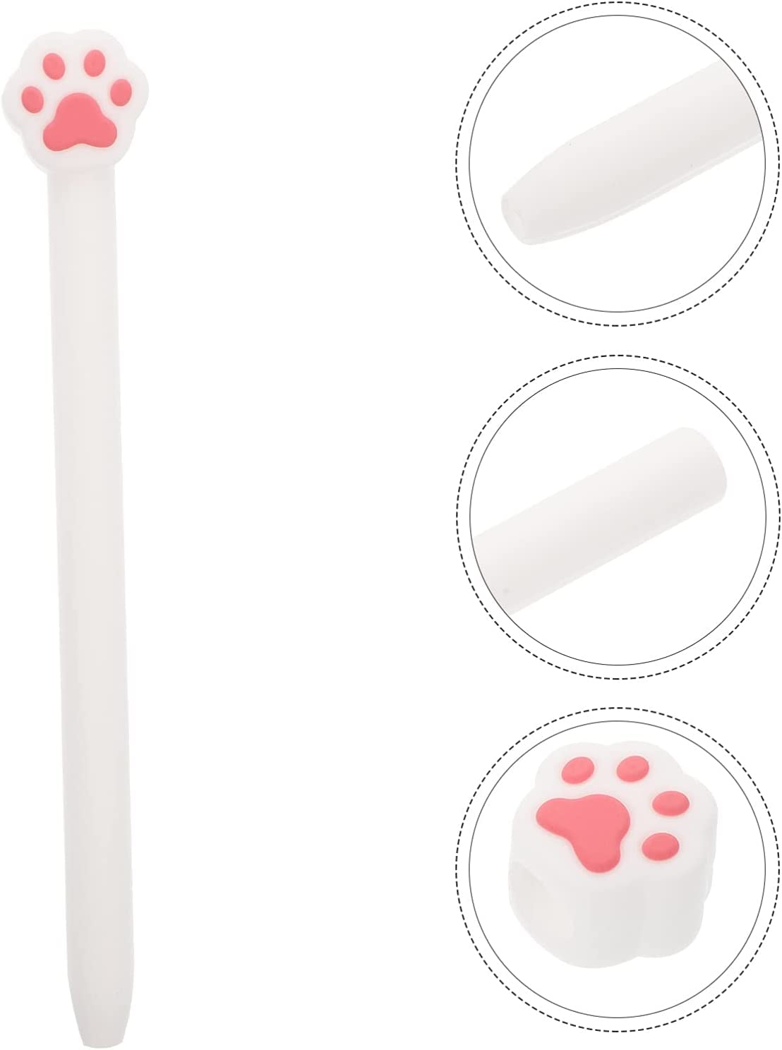 LOVE MEI Compatibile con Samsung Galaxy Tab S7/S7+/S7 FE/S8 Ultra/S8/S8+ S Custodia per penna in silicone con design a zampa carina custodia protettiva antiscivolo e impugnatura liscia (bianco)