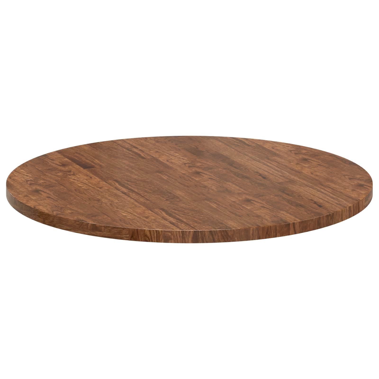 Piano del tavolo rotondo, 80 cm, in rovere massiccio, marrone