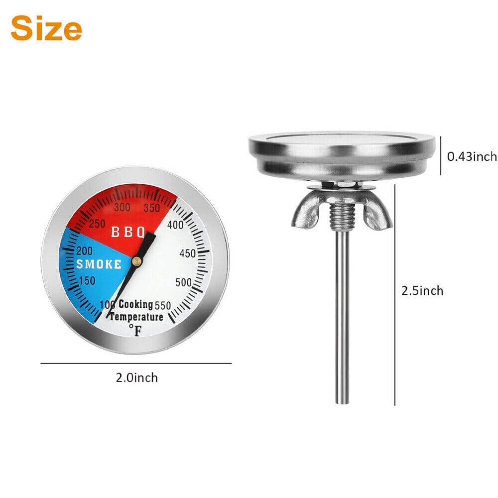 UCCKEYI 4PCS Temperature Thermometer Gauge Barbecue BBQ Grill Smoker Pit Thermostat BBQ