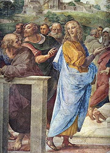 Toile Disputa de Raphaël 60x90cm avec Bramante pour décoration murale salon