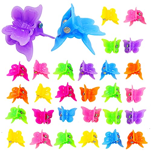 Bignc 150pcs Mini Butterfly Hair Clips, Assorted Color Bulk Small Butterfly Hair Clips for Women and Girls