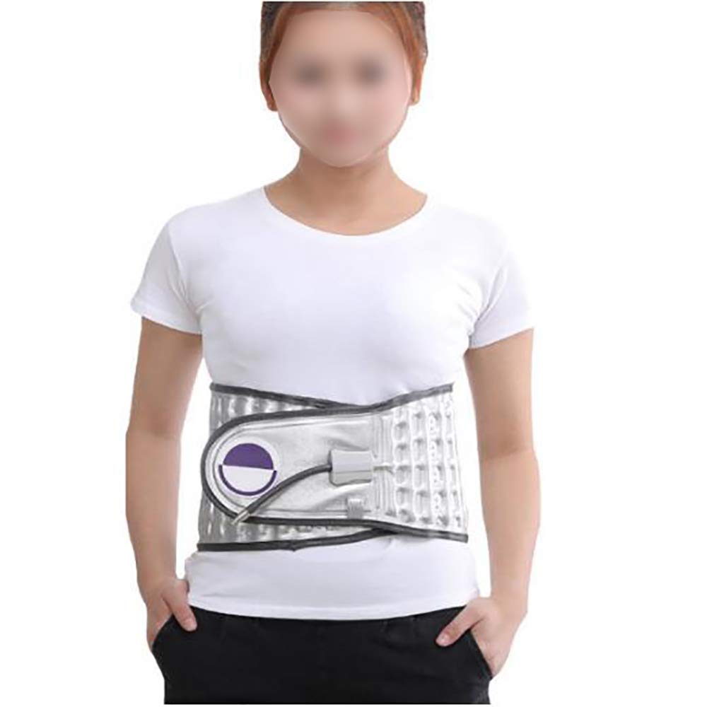 Faja Lumbar Fitness, cinturón de tracción de la Columna Vertebral, Alivio del Dolor para el Dolor de la Parte Baja de la Espalda, calambres, Discos herniados, con Correa de extensión,Plata