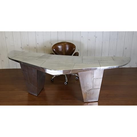 NauticalMart Aviator Wing Desk Wing Shaped Aluminium Desk Home Office Decor (78 Inches) Cover