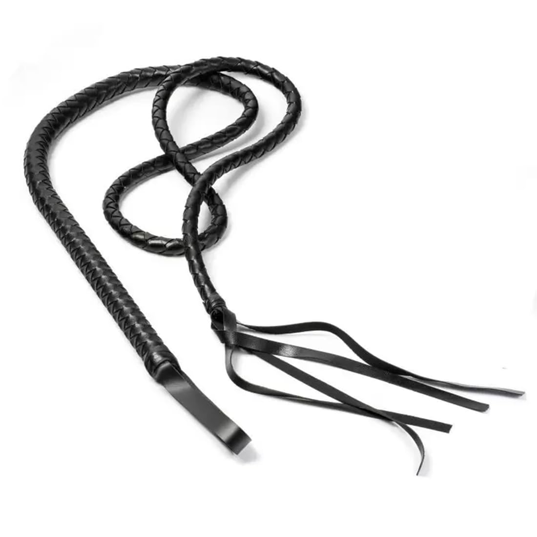 Indiana Jones - Frusta in vera pelle nero 1,9 m di lunghezza, frusta per equitazione, Indiana Jones Style Bull Whip in vera pelle nera, frusta da gioco per giochi da camera, Frusta da gioco BDSM