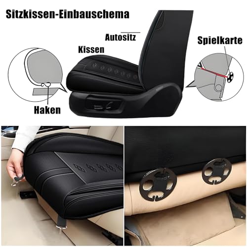 Image of Car Seat Covers for Neon,for Dodge Neon 2000-2005,Leather Front Seat Covers,Airbag-Compatible Car Seat Protectors,Waterproof Seat Cover for Cars(Black,2PCS /with Pillows)
