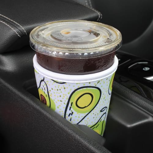 Image of 3 Pack Reusable Iced Coffee Sleeves - Xumbtvs Insulator Sleeve for Cold Beverages, Neoprene Coffee Cup Holder (Avocado)