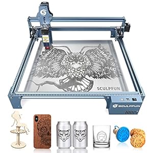 Sculpfun S9 lasergraveermachine, zeer nauwkeurige CNC laser graveermachine met 90W-effect, lasersnijder met hoge energie voor 15 mm hout, 0,06 mm ultrafijn gecomprimeerd punt met vaste focus