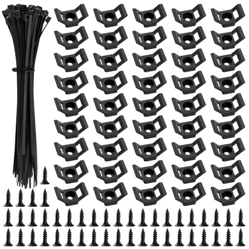 VooGenzek 45 Sets 12.5 * 15.5 mm Saddle Type Cable Tie Mount Bases, Saddle Type Mount Wire Holder