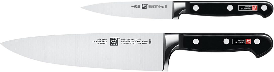ZWILLING Professional S 2-Piece Chef Knife Set, Made in Company-Owned German Factory with Special Formula Steel perfected for almost 300 Years, Dishwasher Safe