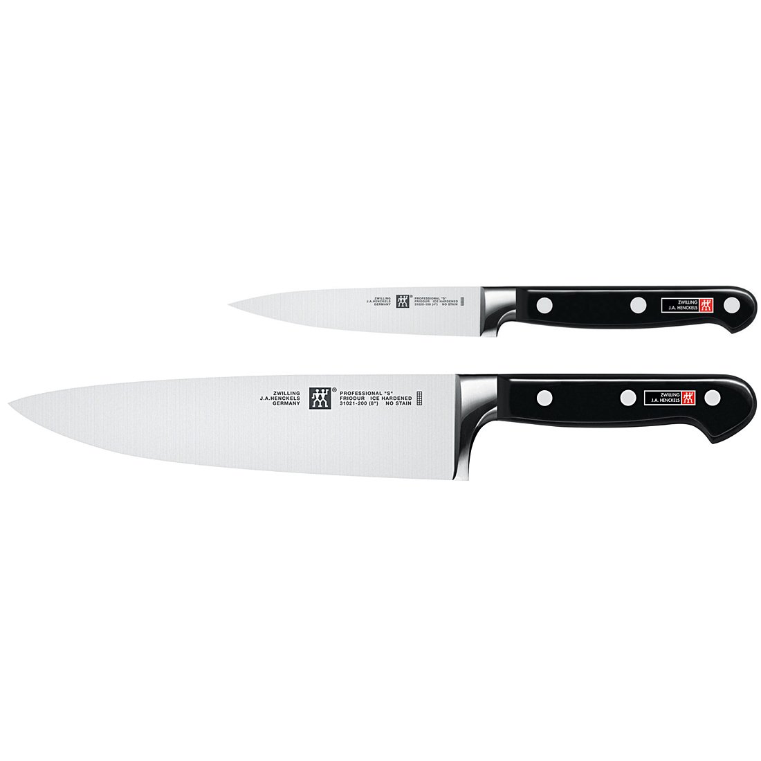 ZWILLING Professional S 2-Piece Chef Knife Set, Made in Company-Owned German Factory with Special Formula Steel perfected for almost 300 Years, Dishwasher Safe