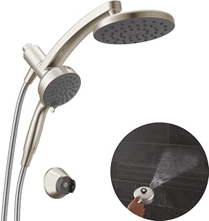 Delta PivotPro 3-in-1 Shower Head with Handheld Rainfall & ProClean Spray, 6 Settings, Brushed Nickel 75648SN