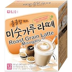 Damtuh Roast Grain Latte 20g x 12 Sticks – مسحوق Misugaru Latte الكوري، مزيج مشروب فوري متعدد الحبوب، خالي من الكافيين بشكل طبيعي