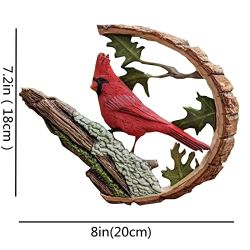 Estatua de Madera Tallada a Mano Pájaro Cardinal Rojo miniatura 6