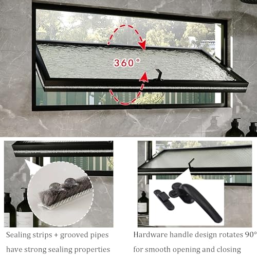 Ventana de baño transpirable con marco de aluminio de 90 cm para un hogar libre de humedades 3