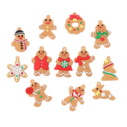 ULTECHNOVO 12 PeÃ§as de Mini Boneco de Gengibre Enfeites Boneca Boneco de Gengibre Pendurados Enfeit