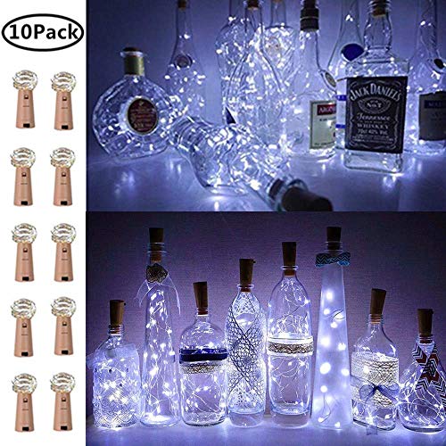Wine Bottle Lights with Cork, 10 Pack Fairy Lights Battery Operated LED Cork