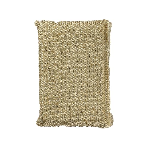 Image of Kamenoko Aluminum Sponge - Gold - Square - Non-Scratch Sponge for Kitchen - Scrubber for Cleaning Dishes, Pans, and Glass - Made in Japan