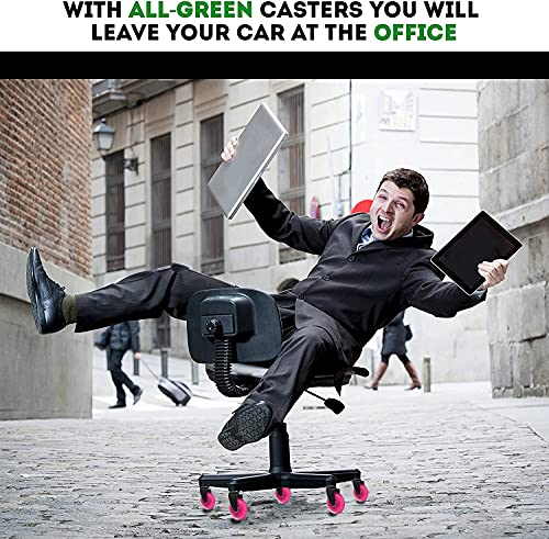 Allgreen Gaming Chair Wheels & Office Chair Caster Wheels 5 Pcs Replacement Set Casters Heavy Duty Easy Installation And Universal Fit Smooth Rollerblade Swivel Glider-Safe For All Floors (Pink) #TOP6